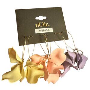 NOIR Flower Petal Drop Earrings - Pastel Ombré NWT